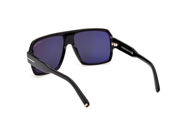 Tom Ford | UV Protected + Blue Blocked Filter Sunglasses for Men | Square Shaped - Full-rim Black Frame | Lens Colour: Grey | Medium | FT0933 58 01A - Image 2