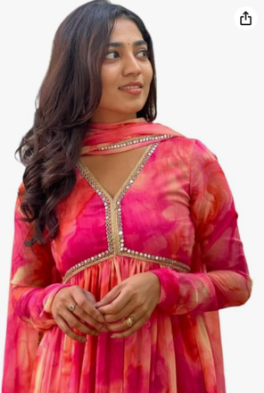 KD Women's Anarkali Floral Printed Kurta Pent Set with Dupatta Anarkali Kurta for Women | Kurta Set | Ethnic Set | Dupatta Set