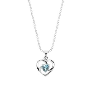CLARA 925 Sterling Silver Heart Pendant Necklace | with or Without Chain | Gift for Women and Girls