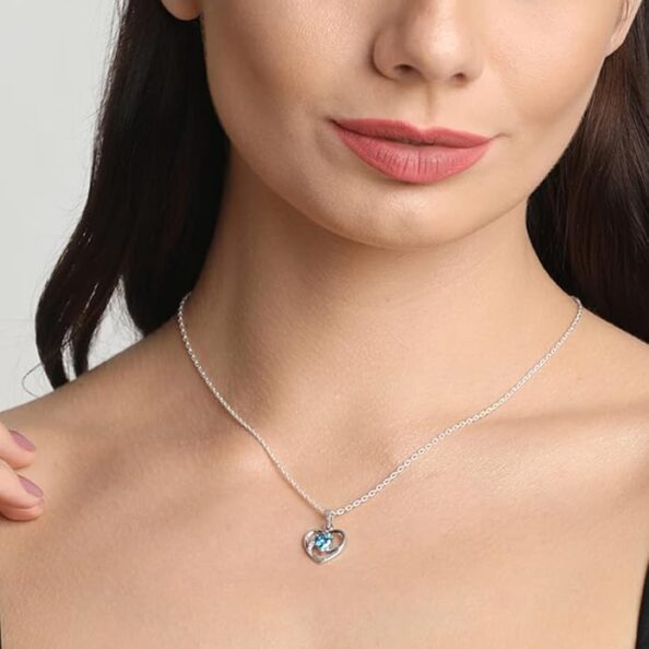 CLARA 925 Sterling Silver Heart Pendant Necklace | with or Without Chain | Gift for Women and Girls - Image 3