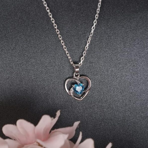 CLARA 925 Sterling Silver Heart Pendant Necklace | with or Without Chain | Gift for Women and Girls - Image 2